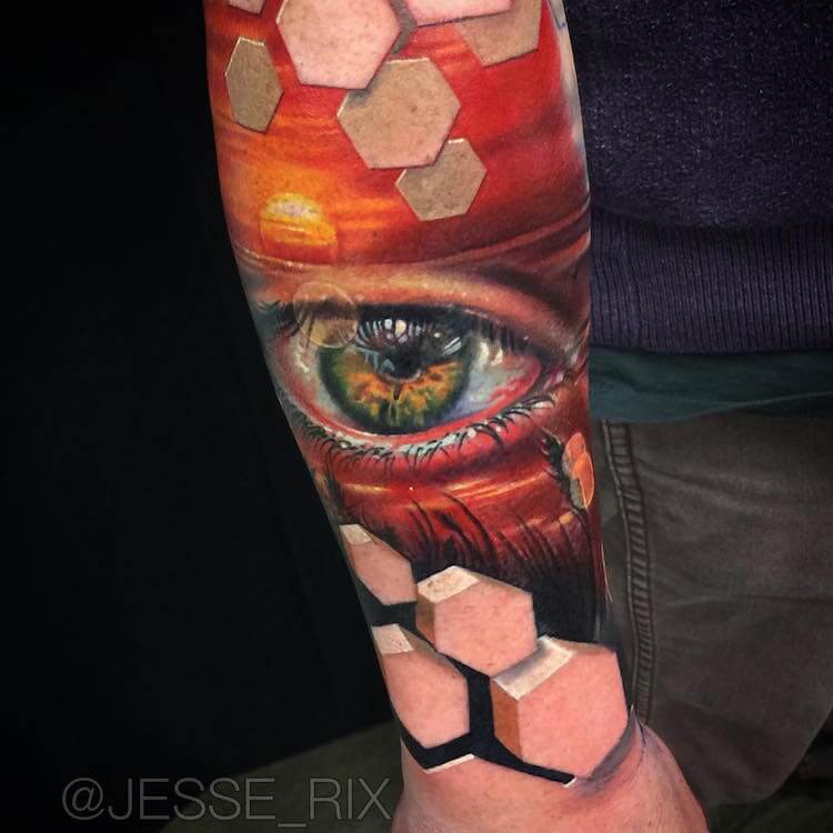 jesse rix optical illusion tattoos 13