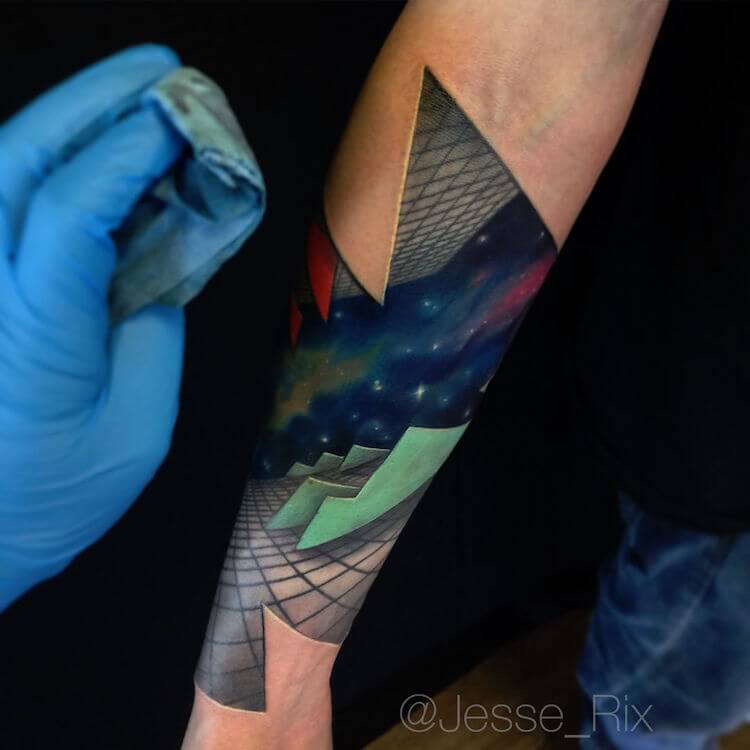 jesse rix optical illusion tattoos 14