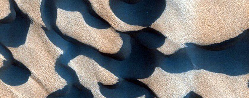 Marte Campo de dunas no pólo norte do planeta