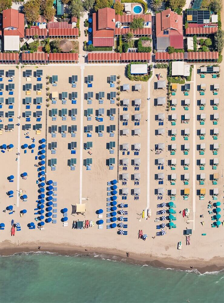 Simetria nas praias da Toscana