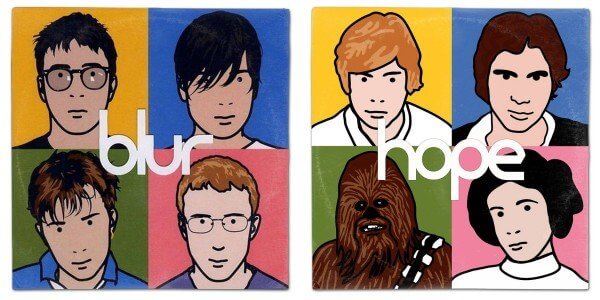 Capas de discos e personagens de Star Wars