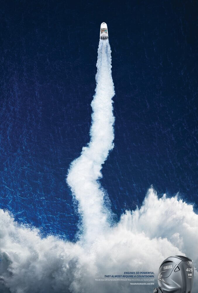 yamaha outboards rocketship poster