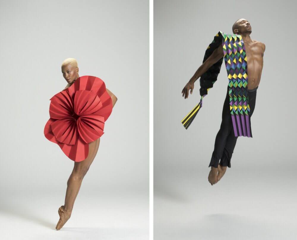 Origami vira traje para bailarinas profissionais