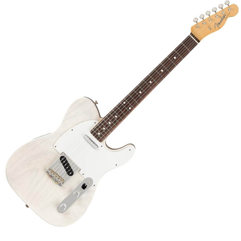fender jimmy page mirror telecaster electric guitar white blonde front