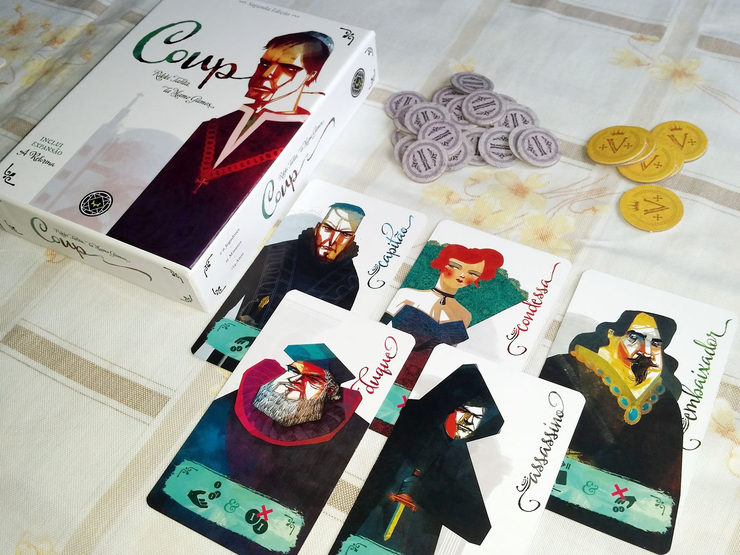 Coup, um ótimo jogo de cartas para imprimir e jogar (Print N' Play)! 