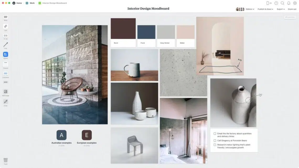 best mood board building apps sites milanote