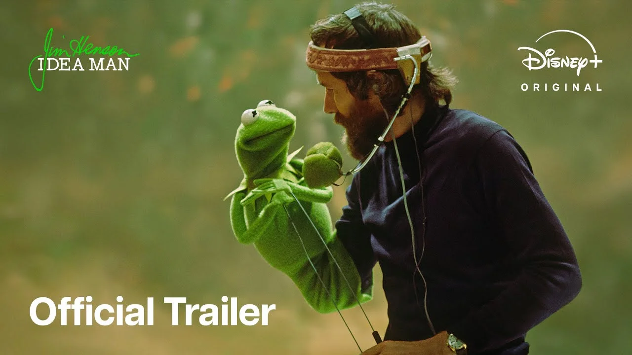 Jim Henson with Kermit the Frog, Disney+ original series Idea Man official trailer promo.